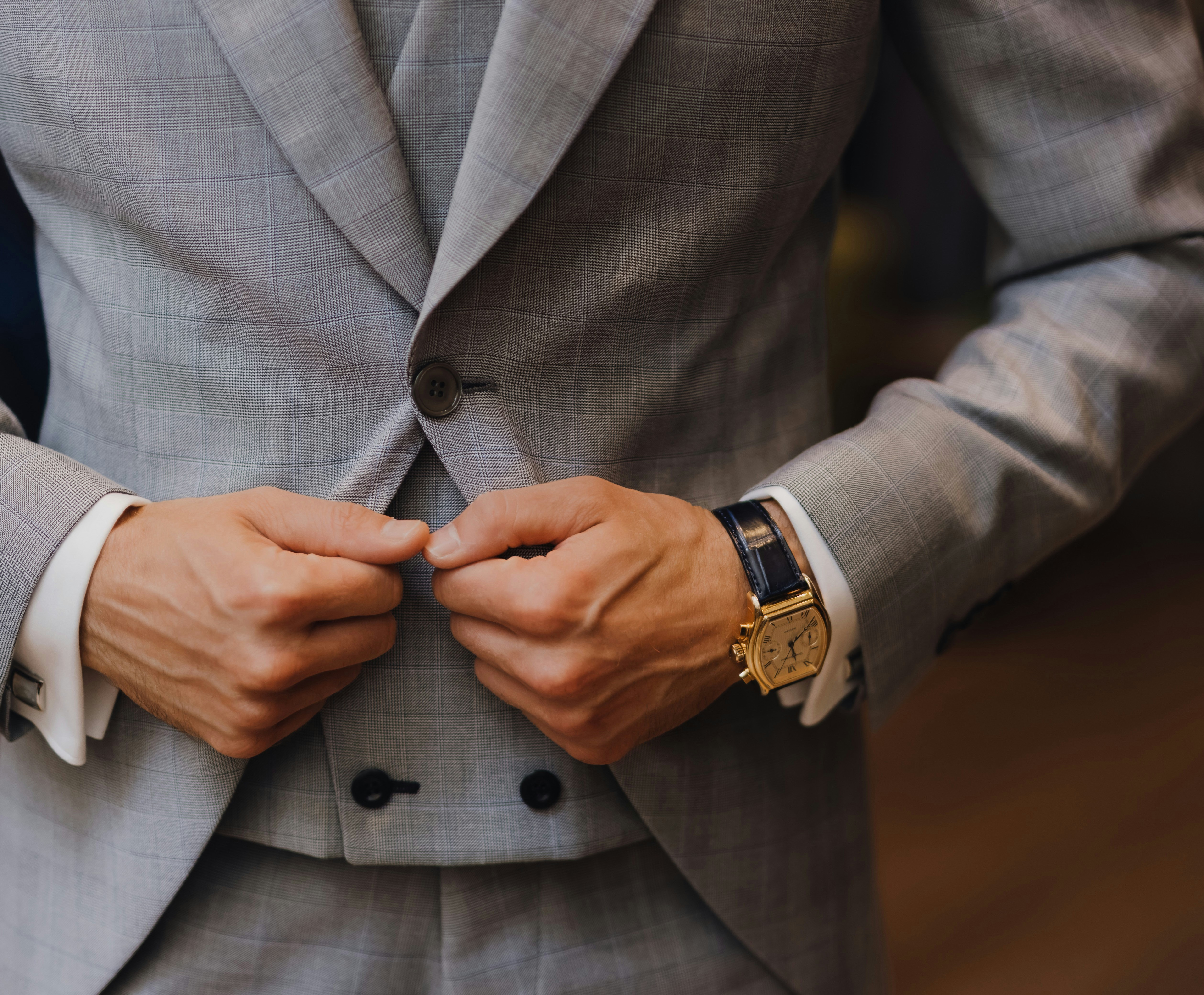 Tailored corporate suit close-up