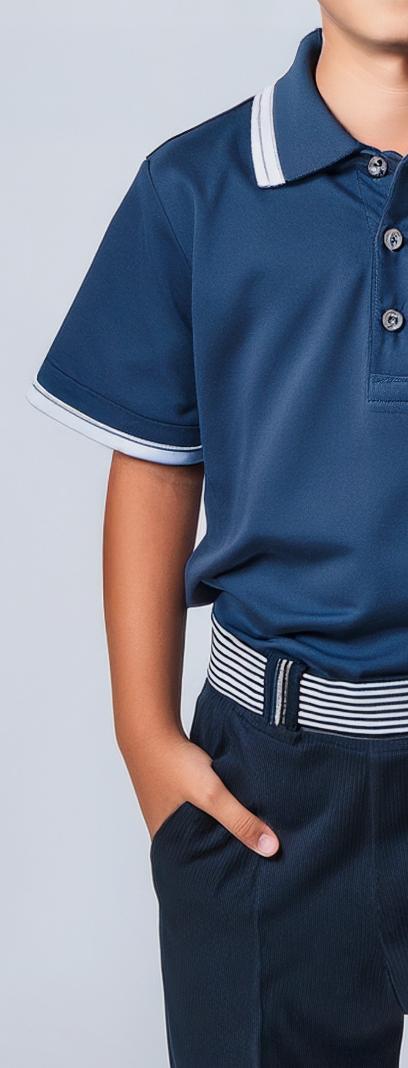 Student in school polo uniform